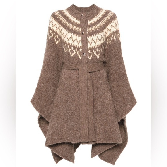 NWT Polo Ralph Lauren Fair Isle Wool-Blend Cape Cardigan